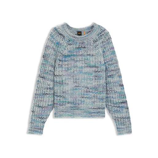 BOSS maglione relaxed fit in misto alpaca con filati multicolore, a disegni