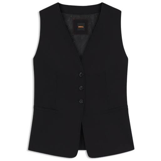 BOSS gilet regolabile in crêpe elasticizzato, nero
