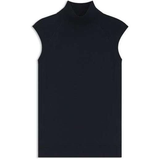 BOSS maglia a collo alto in lana merino, blu scuro