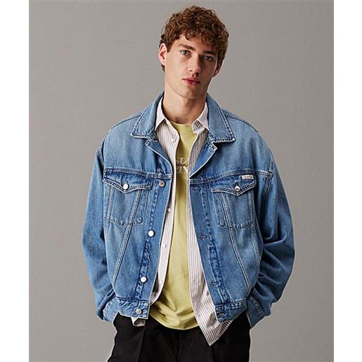 Calvin klein jeans giubbotto di jeans taglio relaxed uomo