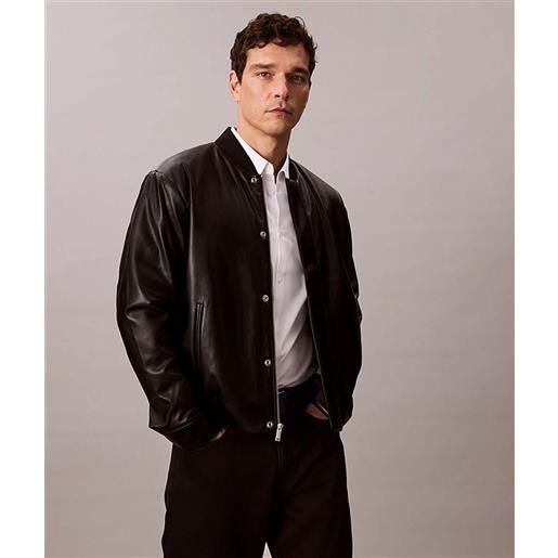 Calvin klein jeans giubbotto bomber in ecopelle black uomo