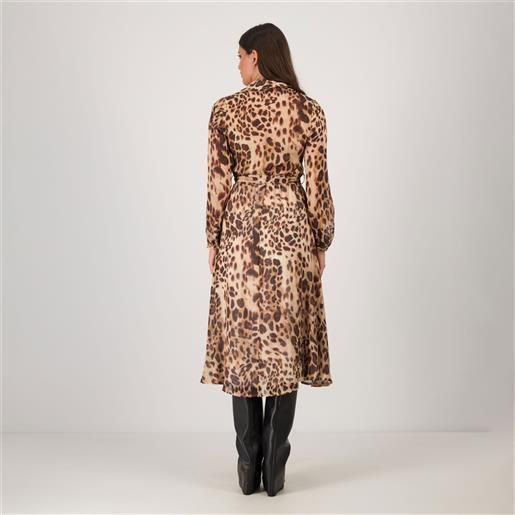 Palazzo moda abito chemisier midi fantasia animalier