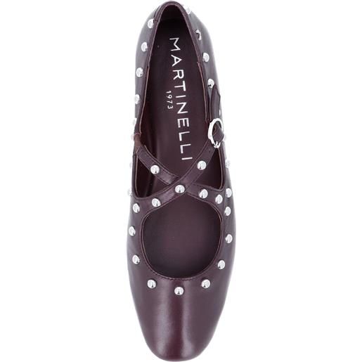 Martinelli ballerine in pelle con cinturini e borchie