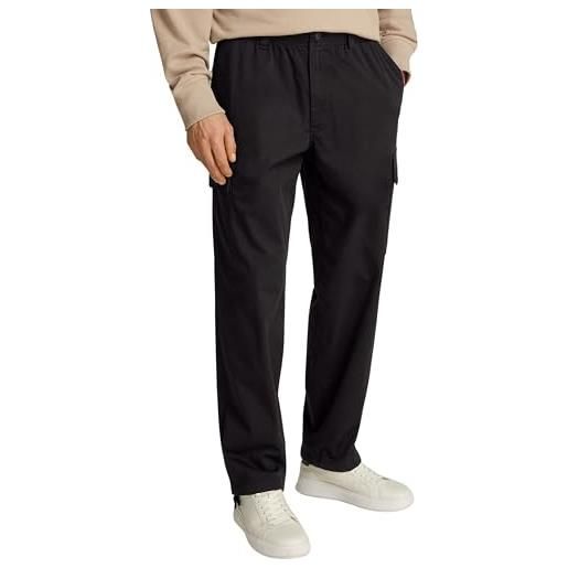 Calvin Klein uomo pantaloni cargo regular fit straight lunghi, nero (ck black), 33w/32l