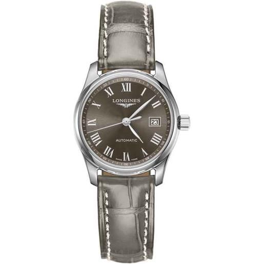 Longines orologio master l2.257.4.71.3 automatico grigio 29mm donna Longines
