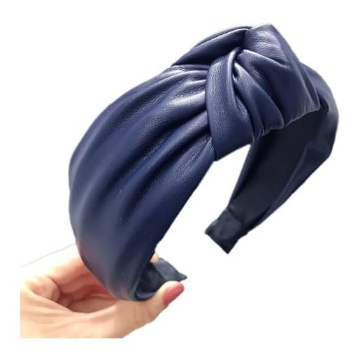 Wambere fascia per capelli in ecopelle con nodi, da donna, annodata, larga fascia per capelli, fascia per capelli, fascia per capelli, fascia per capelli, fascia per capelli, per donne e ragazze, da indossare