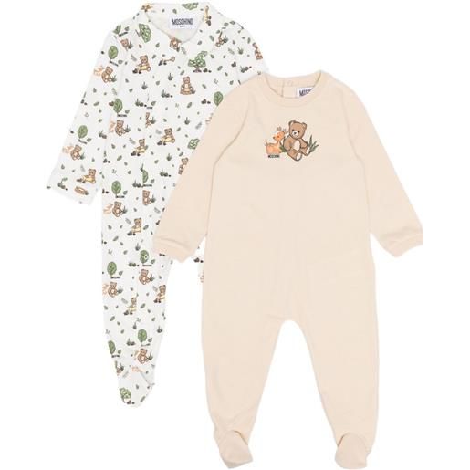 Moschino Kids set pigiama con stampa (2 pz) - bianco