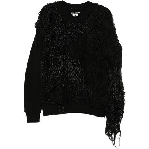 Junya Watanabe x comme des garçons maglione con effetto vissuto - nero