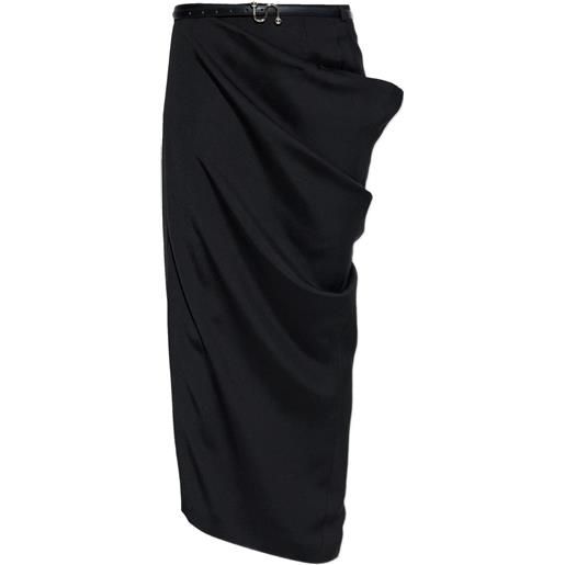 Sportmax gonna lunga pontida con cintura - nero