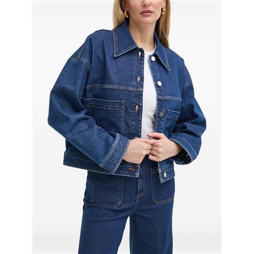 IVY OAK giacca denim con tasche applicate - blu