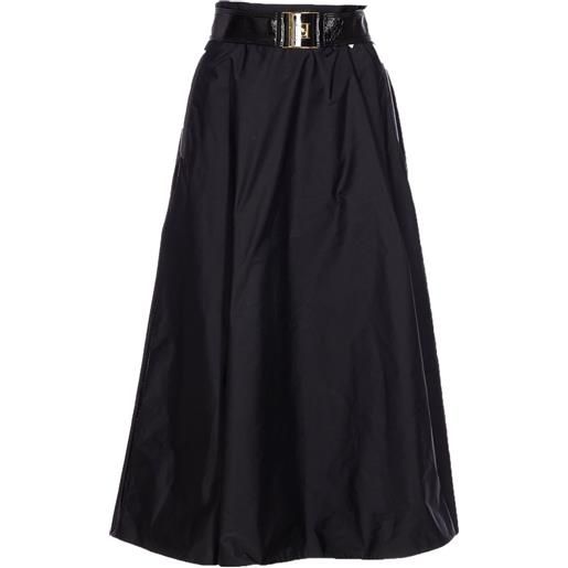 Elisabetta Franchi gonna midi con cintura - nero