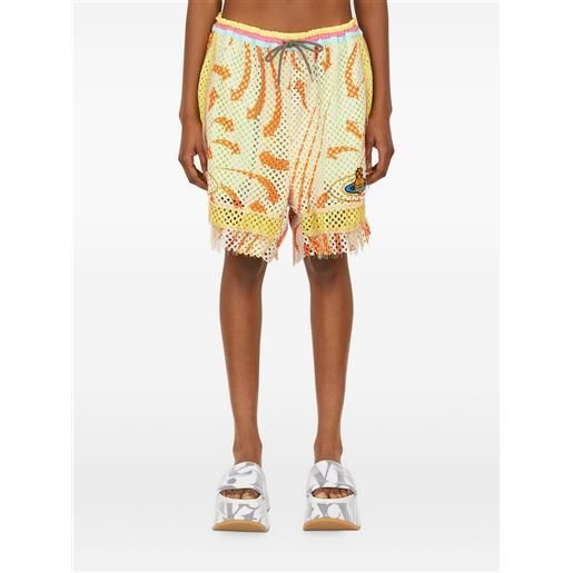 Vivienne Westwood shorts con applicazione orb - giallo