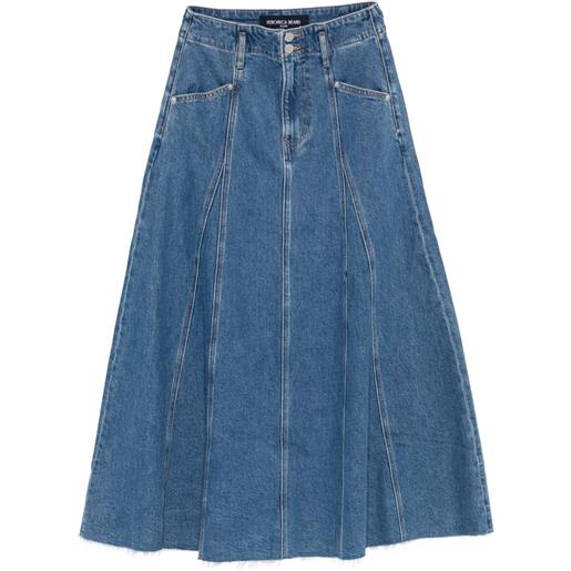 Veronica Beard gonna denim svasata - blu