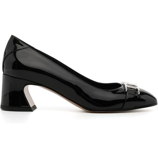 Ferragamo pumps con logo caratteristico gancini rei 55 - nero