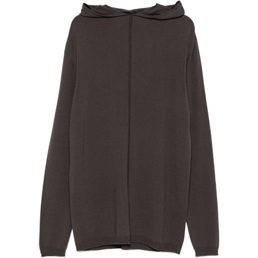 Rick Owens felpa in lana con cappuccio - marrone