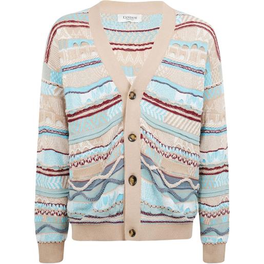 Laneus cardigan con motivo jacquard - blu
