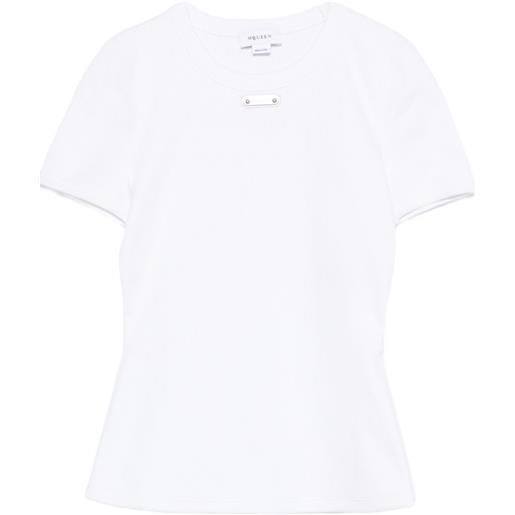 Alexander McQueen top con applicazione - bianco