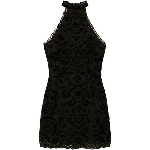 TWINSET abito corto con ricamo - nero