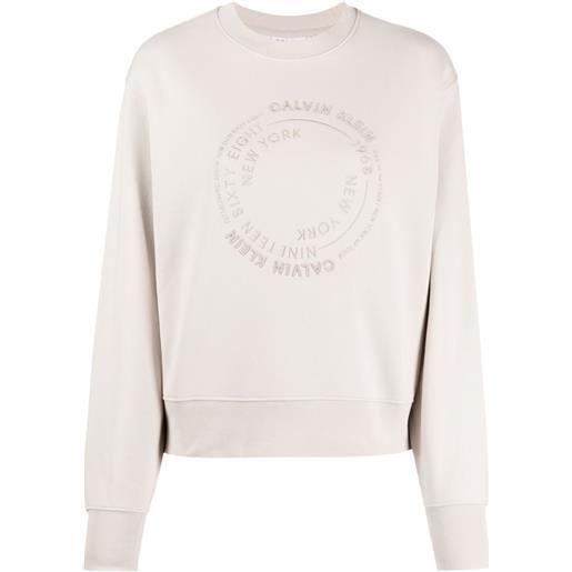 Calvin Klein felpa con ricamo - marrone