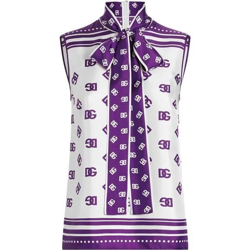 Dolce & Gabbana camicia dna in seta - bianco