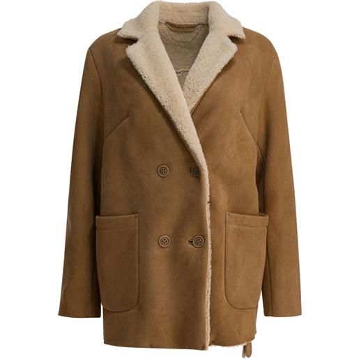 Salvatore Santoro giacca in pelle scamosciata - marrone