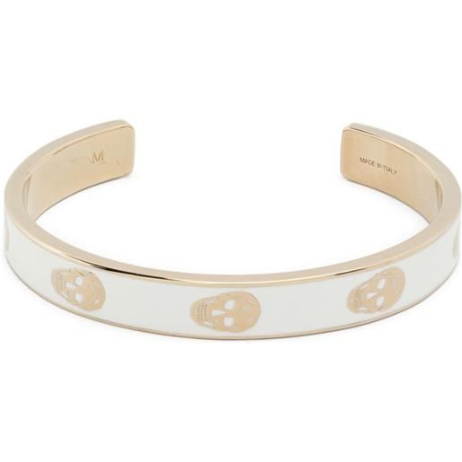 Alexander McQueen bracciale smaltato con teschio - oro