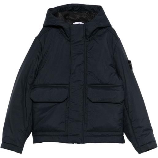 Stone Island Junior parka con cappuccio - blu