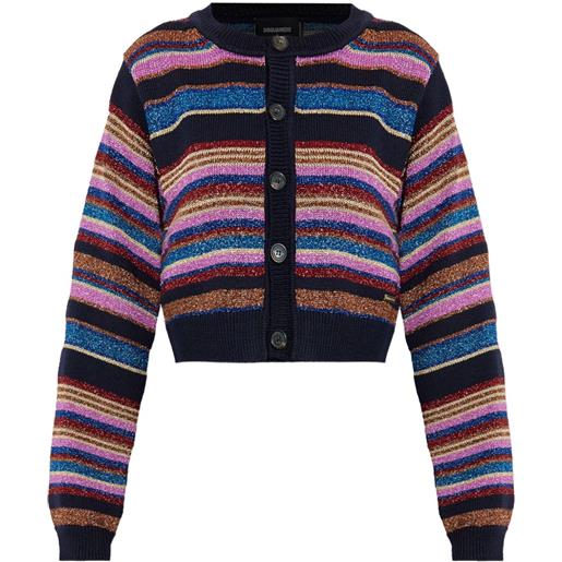 DSQUARED2 cardigan a righe - nero