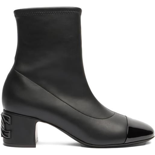 Casadei stivaletti asher in pelle 50mm - nero