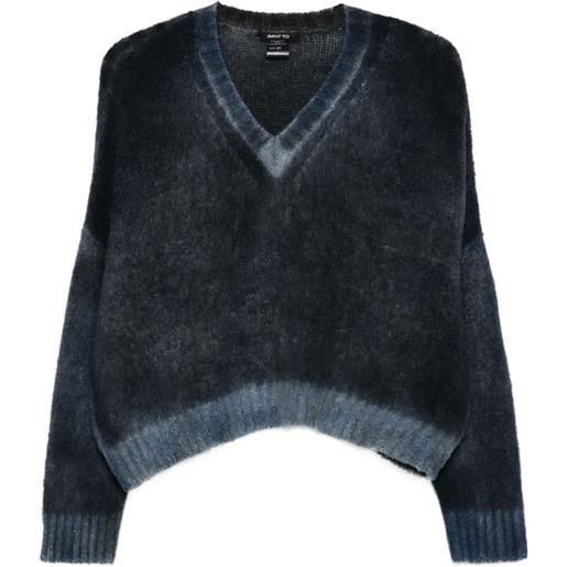 Avant Toi maglione crop con scollo a v - blu