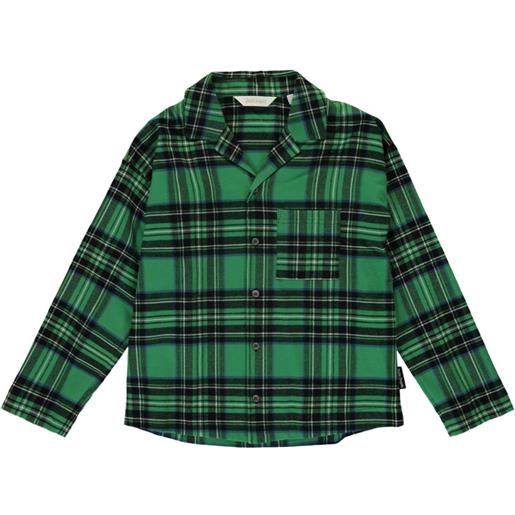 Palm Angels Kids camicia pigiama a quadri - verde