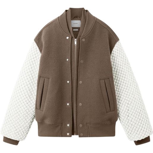 Axel Arigato bomber denim con logo ricamato - marrone