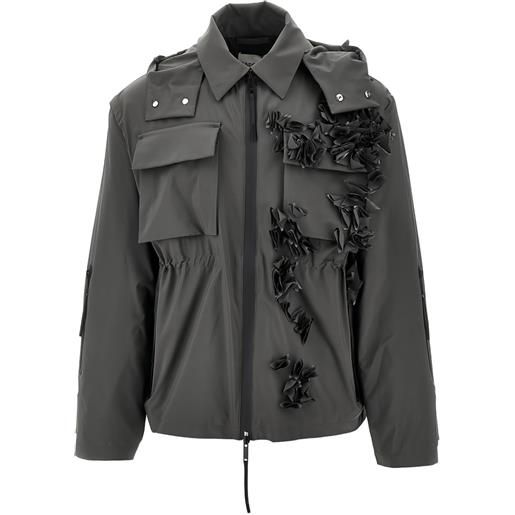 Coccinelle giacca federi con decorazione a fiori - grigio