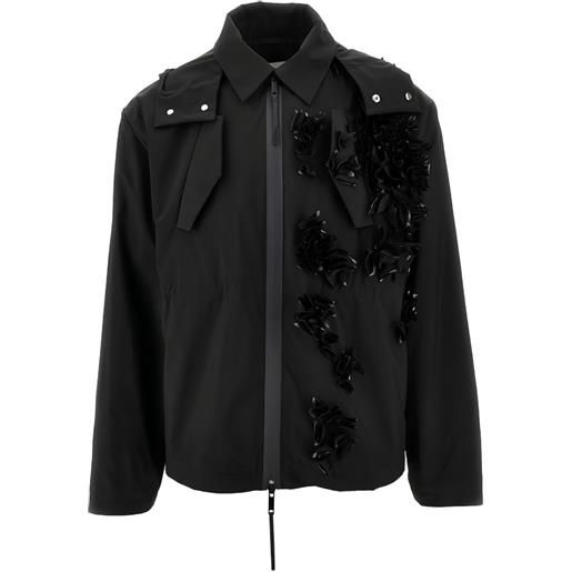 Coccinelle parka vitto con decorazione a fiori - nero