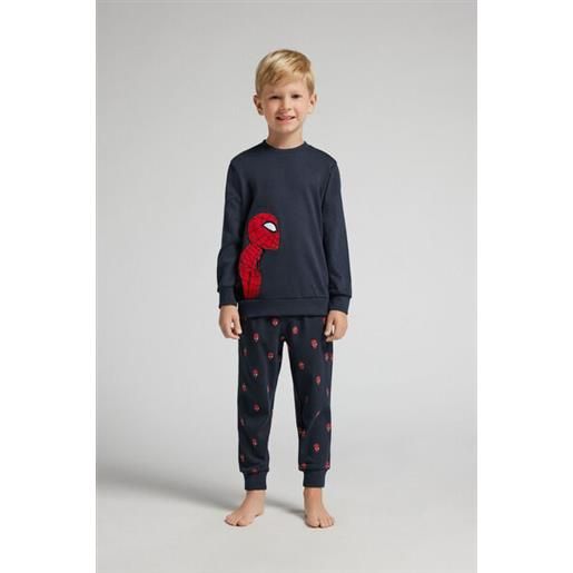 Intimissimi pigiama lungo bambino in cotone marvel spider-man blu