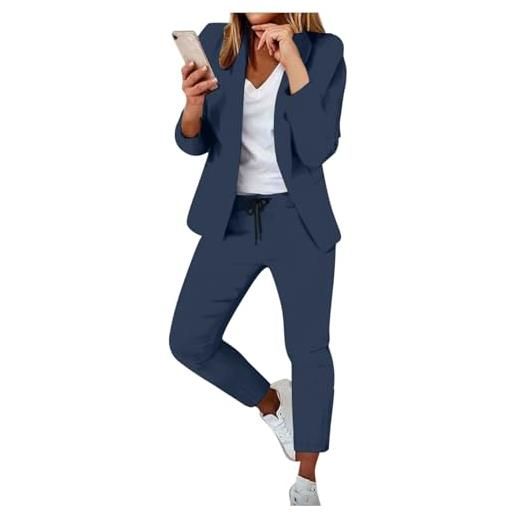 Generico completo donna elegante tailleur cerimonia curvy giacca e pantalone outfit completo business casual da ufficio lavoro 2 pezzi da tuta business suit set