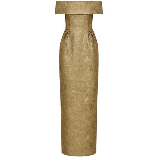 Rebecca Vallance abito da sera con spalle scoperte - oro