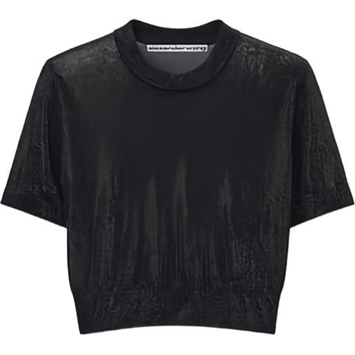 Alexander Wang top crop a maniche corte - nero