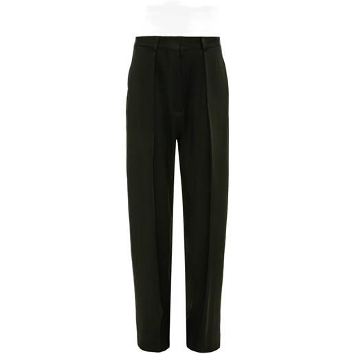 Victoria Beckham pantaloni dritti con pieghe - nero