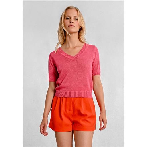 Molly Bracken maglia donna mezza manica lavorata molly bracken la1727dp