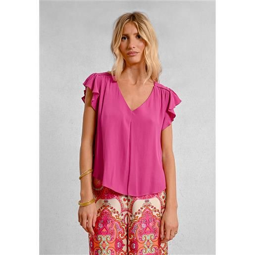 Molly Bracken t-shirt donna mezza manica voilant viscosa molly bracken la1472de