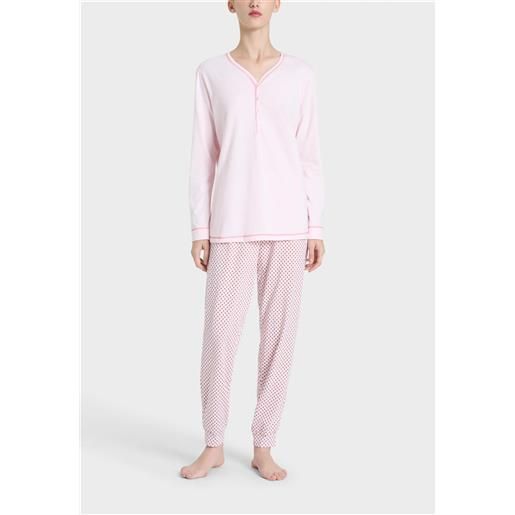 Ragno pigiama donna manica lunga 100% cotone leggero ragno dq12n1