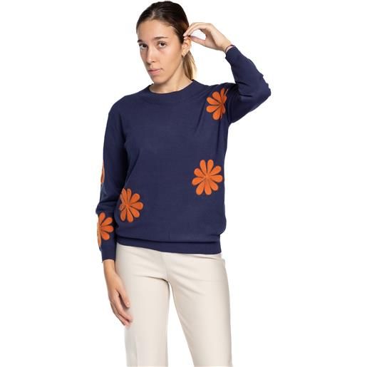Laura Biagiotti maglia girocollo con applicazioni di fiori laura biagiotti lb24i3019