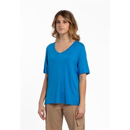 Ragno t-shirt donna mezza manica scollo v viscosa ragno dn12t8
