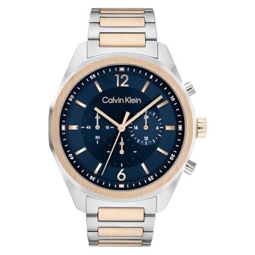 Calvin Klein orologio con cronografo al quarzo da uomo collezione ck force con cinturino in acciaio inossidabile bicolore - 25200265