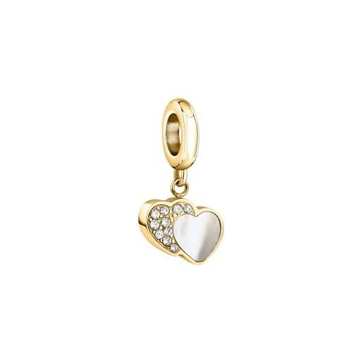 Morellato charm donna in acciaio, cristalli, collezione drops, cuore, regalo mamma - scz1359w