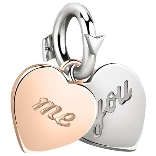Morellato ciondolo bicolor steel pendant me & you drops scz1086 smo3136 marca, estándar, metallo, nessuna pietra preziosa