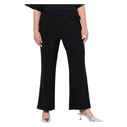 Ulla Popken jerseyhose mit biese pantaloni casual, blu marino, 56w / 32l donna