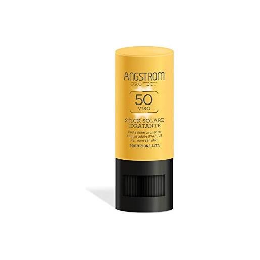 Angstrom stick solare idratante spf 50, protezione solare viso e zone sensibili abbronzante, con filtri solari uva/uvb - 4 confezioni da 9 ml