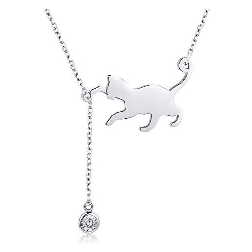 Collana Bassotto Argento Sterling 925 Bassotto Amore Cuore Pietra di Luna Gioielli per Donne - Italia